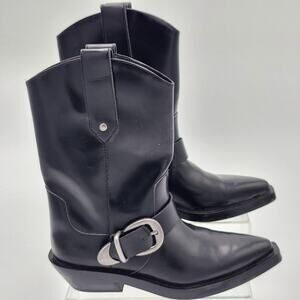 H&M Western Cowboy Low Boots Women Black Outdoors Size 5 S0038